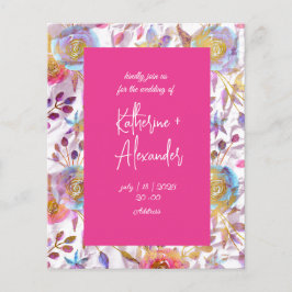 Roze bruiloft floral Lily Invitation classics
