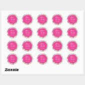 Roze bruiloft floral Lily Invitation classics Ronde Sticker (Vel)