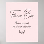 Roze Bruiloft Flower Bar  Poster (Voorkant)