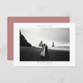 Roze bruiloft Foto Hartelijk dank Bedankkaart
