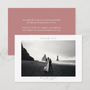 Roze bruiloft Foto Hartelijk dank Bedankkaart