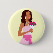 Roze bruiloft Gown Button (Voorkant)