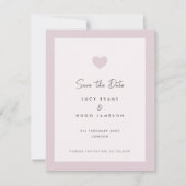Roze Bruiloft Hart Ontwerp Save the Date Kaart (Voorkant)