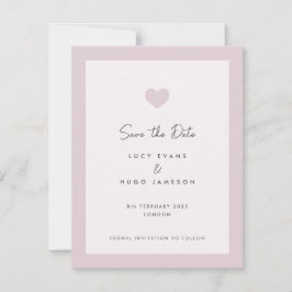 Roze Bruiloft Hart Ontwerp Save the Date Kaart