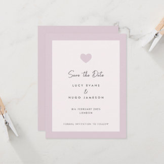 Roze Bruiloft Hart Ontwerp Save the Date Kaart