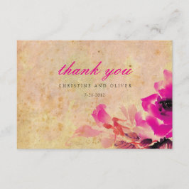 roze bruiloft Hartelijk dank Bedankkaart