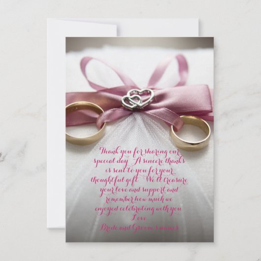 Roze bruiloft Hartelijk dank Kaart (Voorkant)