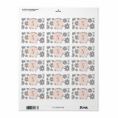 Roze Bruiloft Hershey Nugget Wrapper Etiket (Full Sheet)