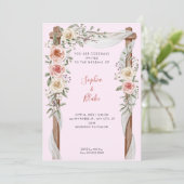 Roze bruiloft in het rijke land kaart (Staand voorkant)