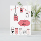 Roze bruiloft Jars - 3x5 Dank je Kaart (Staand voorkant)