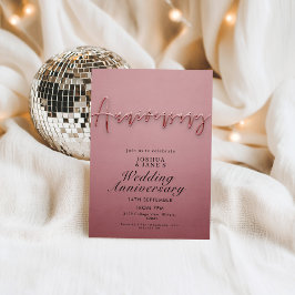 Roze bruiloft Jubileum Kaart