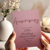 Roze bruiloft Jubileum Kaart