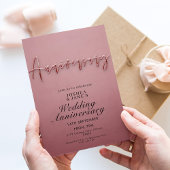 Roze bruiloft Jubileum Kaart