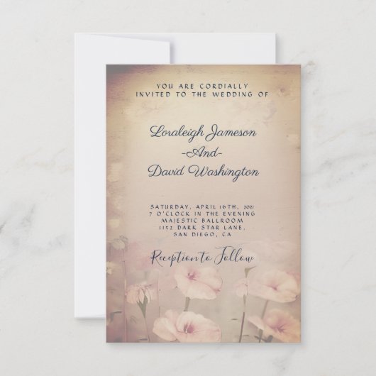  roze bruiloft kaart (Voorkant)