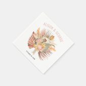 Roze bruiloft met gedroogde palmen en pampas servet (Hoek)