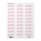 Roze bruiloft met hartenAdresetiketten Etiket (Full Sheet)
