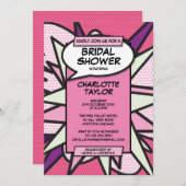 Roze Bruiloft Moderne Pret Creatieve Strip Kaart (Voorkant / Achterkant)