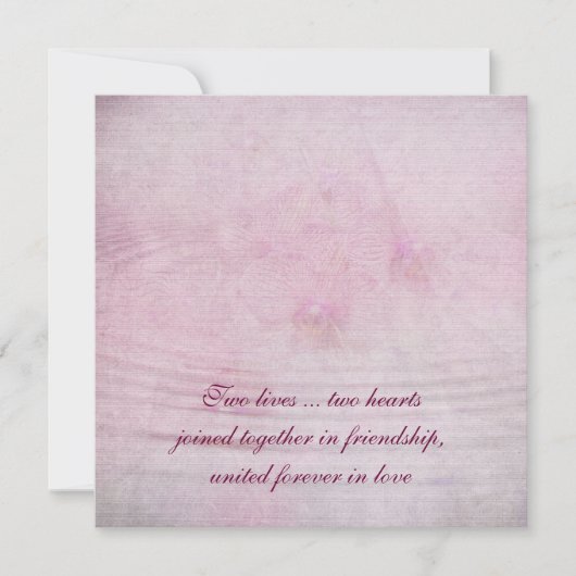 roze bruiloft orchidee bouquet met rimpels kaart (Voorkant)