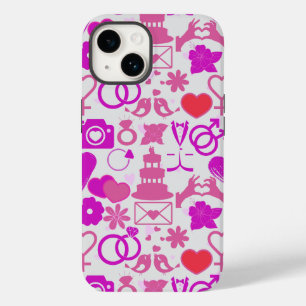 Roze Bruiloft ornamenten patroon 03 Case-Mate iPhone 14 Hoesje