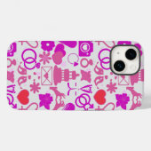 Roze Bruiloft ornamenten patroon 03 Case-Mate iPhone Case (Achterkant (horizontaal))