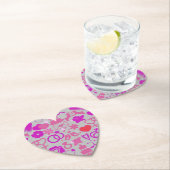 Roze Bruiloft ornamenten patroon 03 Grijs BG Kartonnen Onderzetters (Insitu)