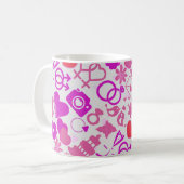 Roze Bruiloft ornamenten patroon 03 Koffiemok (Voorkant links)