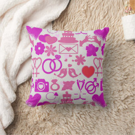 Roze Bruiloft ornamenten patroon 03 Kussen