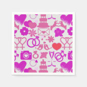 Roze Bruiloft ornamenten patroon 03 Servet (Voorkant)
