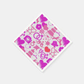 Roze Bruiloft ornamenten patroon 03 Servet (Hoek)