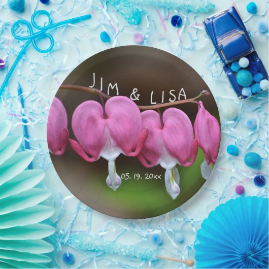 Roze bruiloft papieren bordje (Feest)