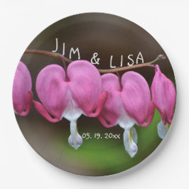 Roze bruiloft papieren bordje