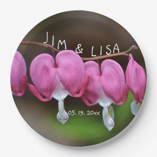 Roze bruiloft papieren bordje (Voorkant)