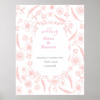 roze bruiloft poster