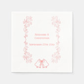 Roze bruiloft receptie servet klokken scrollwork (Voorkant)