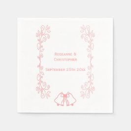 Roze bruiloft receptie servet klokken scrollwork
