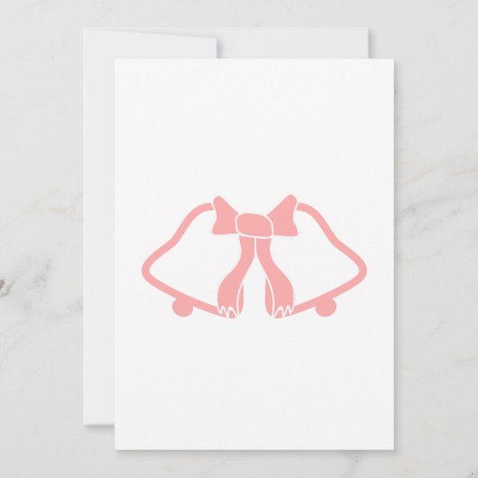 Roze bruiloft receptie uitnodiging klokken lint (Achterkant)