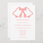 Roze bruiloft receptie uitnodiging klokken lint (Voorkant / Achterkant)