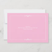 Roze Bruiloft repetitie diner uitnodiging (Achterkant)