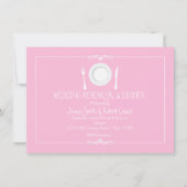 Roze Bruiloft repetitie diner uitnodiging (Voorkant)
