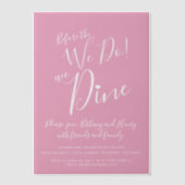 Roze bruiloft repetitie diner voordat we doen vellum uitnodigingen (Voorkant)