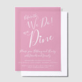 Roze bruiloft repetitie diner voordat we doen vellum uitnodigingen (Offset)