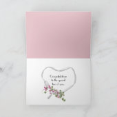 Roze bruiloft Roos gefeliciteerd Kaart (Binnen)