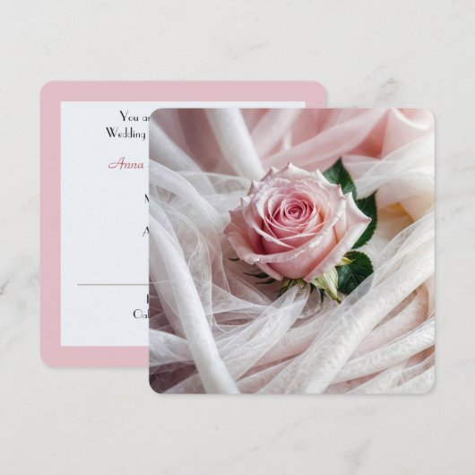 Roze bruiloft Roos Gelofte Vernieuwing Kaart (Voorkant / Achterkant)