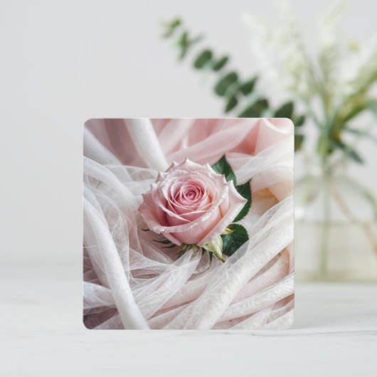 Roze bruiloft Roos Gelofte Vernieuwing Kaart (Staand voorkant)