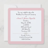 Roze bruiloft Roos Gelofte Vernieuwing Kaart (Achterkant)