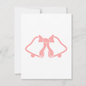 Roze bruiloft RSVP Kaart bellen en lint (Achterkant)