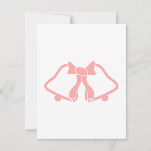 Roze bruiloft RSVP Kaart bellen en lint (Achterkant)