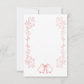 Roze bruiloft RSVP Kaart Bells Scrollwork (Achterkant)