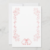 Roze bruiloft Sla de datum klokken scrollwork Save The Date (Achterkant)