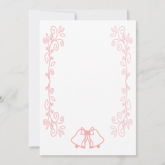Roze bruiloft Sla de datum klokken scrollwork Save The Date (Achterkant)